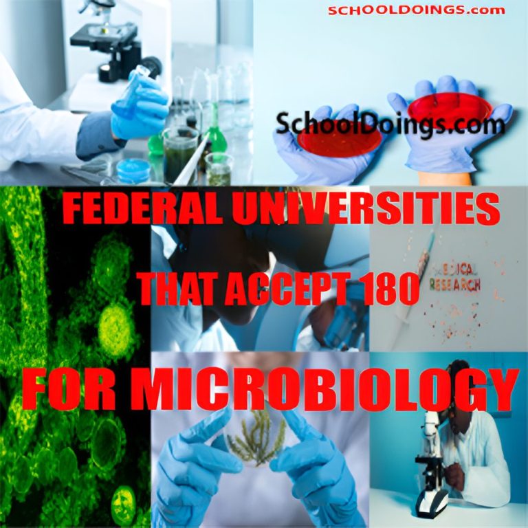 Federal Universities That Accept 180 For Microbiology 2025-2026