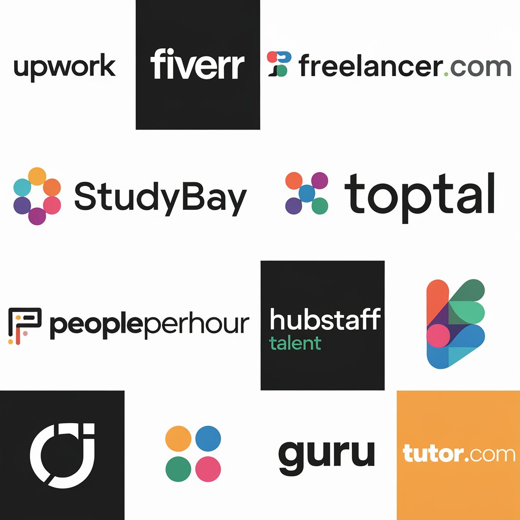 Logos of top freelance platforms for college students.