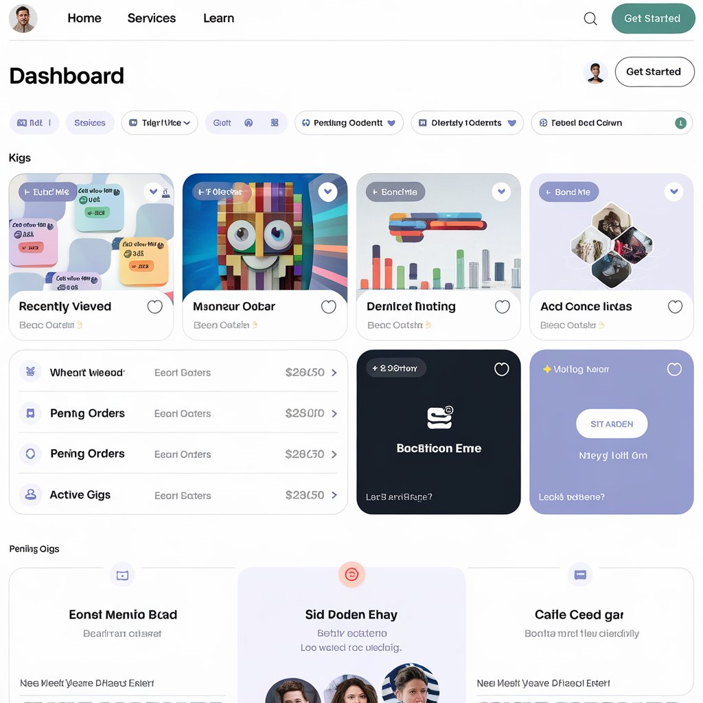 Example of Fiverr freelance platform dashboard for students.